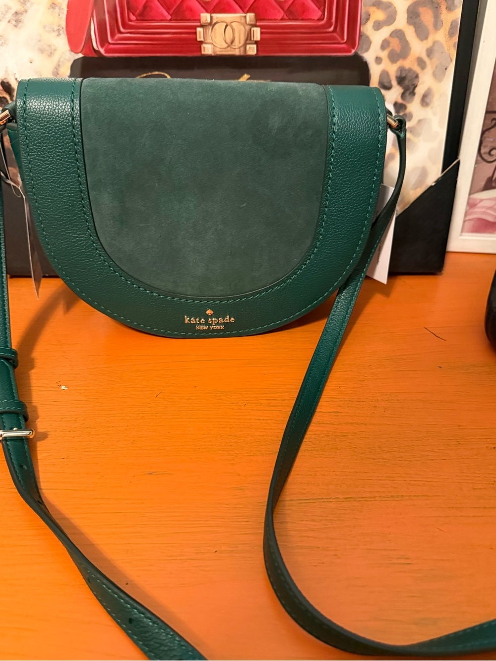 Kate Spade Luna Crescent Emerald Crossbody NWT